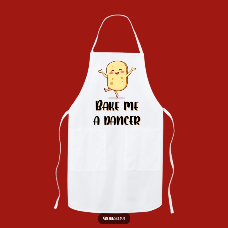 Funny Pita Pirouette Apron - Wobbly Bread Chef Character Kitchenware