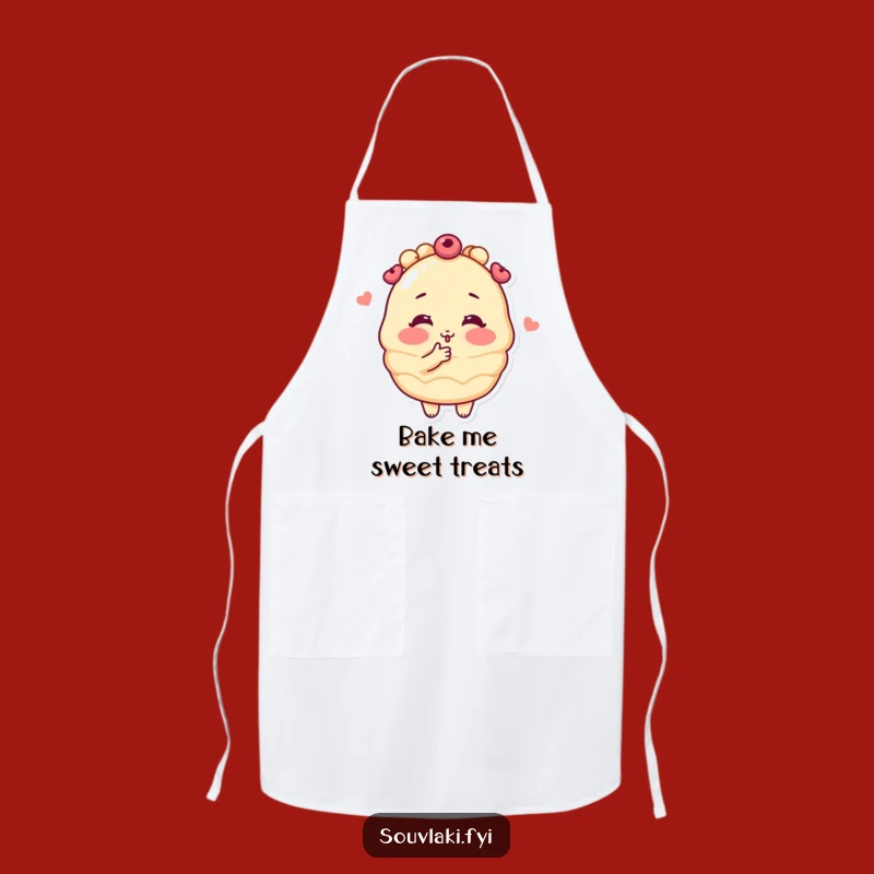 Funny Baklava Kiss Apron - Cute Pastry Character Kitchen Gift
