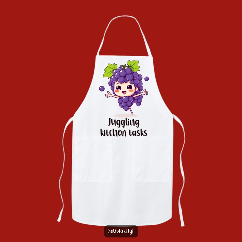 Funny Grape Bunch Apron: Juggling Character Grapes, Chef-Worthy Humorous Gift!