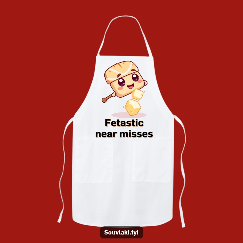 Funny Souvlaki Skewer Feta Defense Apron - Giggling Cook Funny Gift