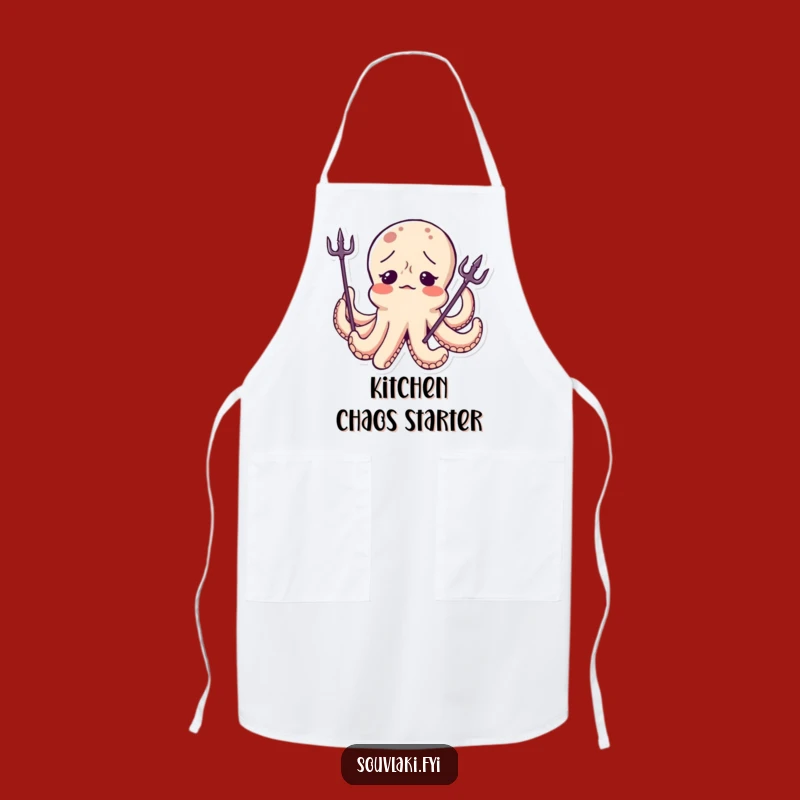 Funny Octopus Trident Apron - Kitchen Confusion Character, Great Funny Gift!