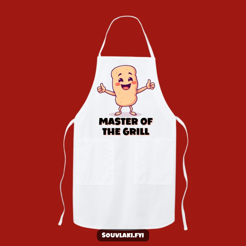Funny Souvlaki Skewer Chef's Triumph Apron - Triumphant Pose Kitchen Funny Gift