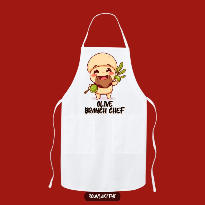 Funny Souvlaki Olive Branch Apron: Cook with Humor and Greek Style