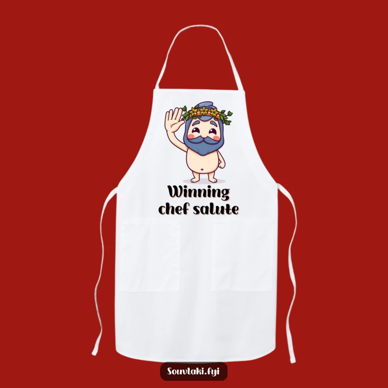 Funny Souvlaki Salute Apron: Cook with Pride and Humor