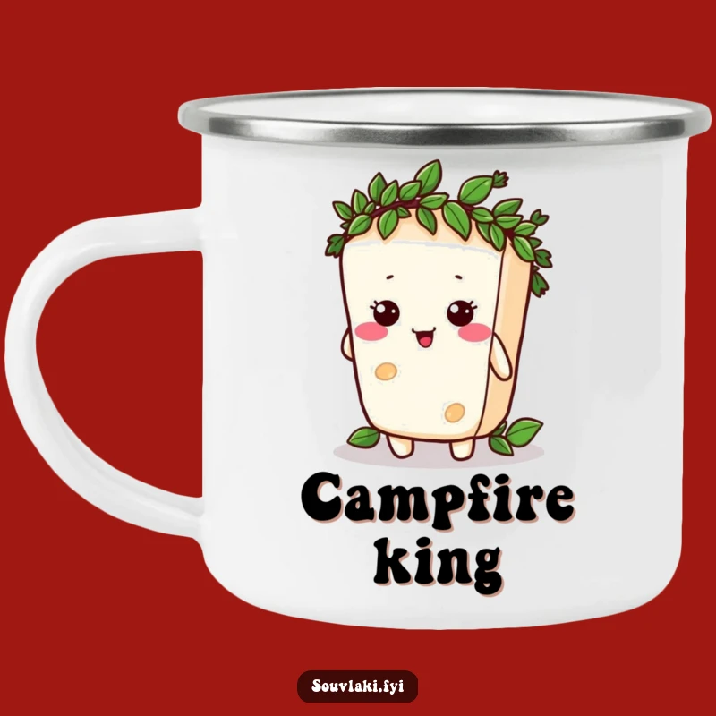 Funny Feta Cheese Laurel Camping Mug: Silly Victorious Character Gift