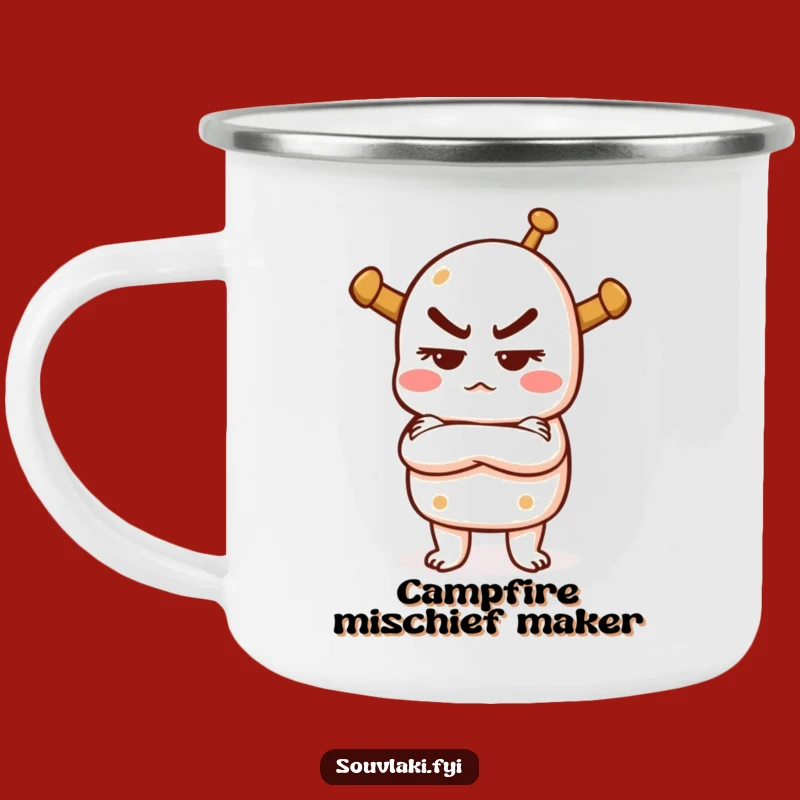 Funny Mischievous Souvlaki Camping Mug: Adventure with Attitude