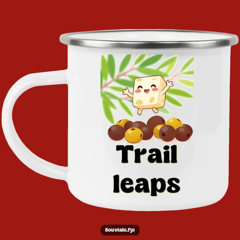 Durable Funny Feta Cheese Camping Mug - Outdoor Greek Adventure Gift