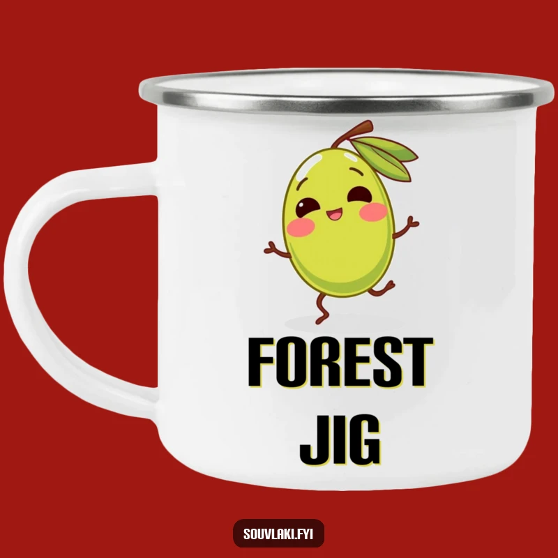 Durable Funny Giggling Olive Camping Mug - Outdoor Fun Gift