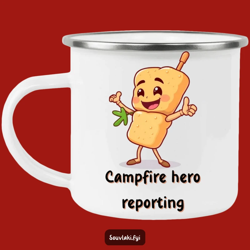 Funny Heroic Souvlaki Skewer Camping Mug: Bold Outdoor Adventure Gift