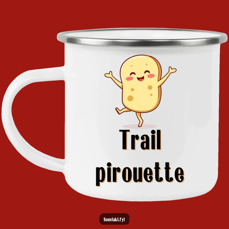 Funny Pita Pirouette Camping Mug - Durable Wobbly Bread Character Cup