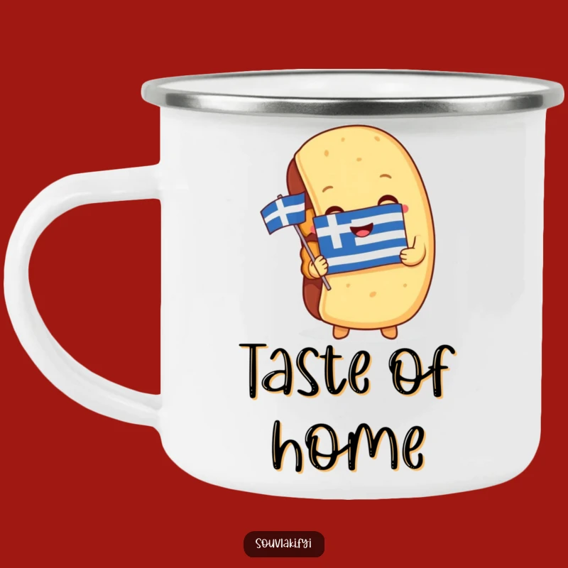 Funny Souvlaki Camping Mug - Adventure with Greek Spirit