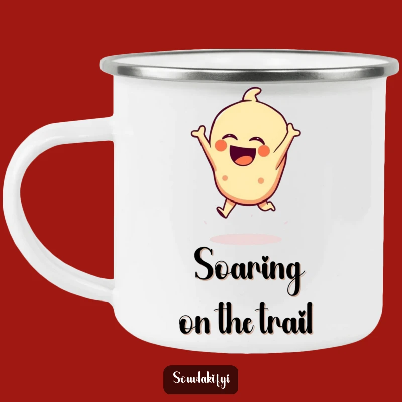 Funny Spanakopita Camping Mug: Laughing Pastry Adventures!