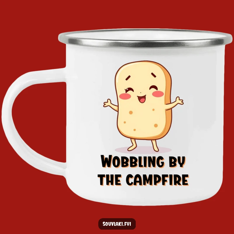 Funny Wobbling Pita Camping Mug: Your Dance-Loving Outdoor Companion