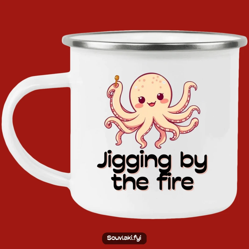 Funny Octopus Skewer Camping Mug: Jiggling Character Outdoor Gift