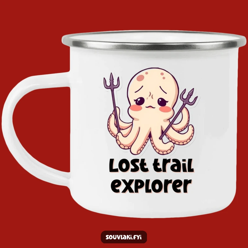 Funny Octopus Trident Camping Mug - Undersea Fun Character, Perfect Funny Gift!