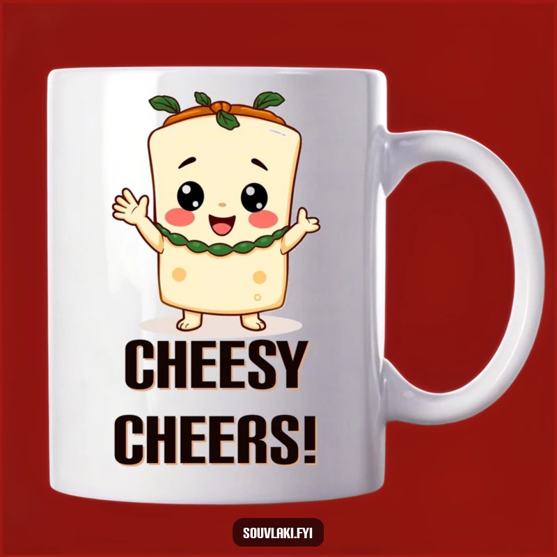Funny Cheerful Feta Toga Mug - Happy Greek Cheese Gift