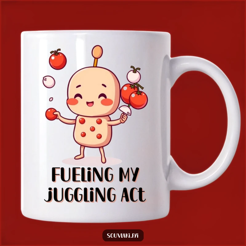 Funny Souvlaki Skewer Mug: Juggling Joyful Flavors, A Perfect Gift