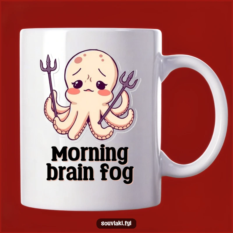 Funny Octopus Trident Mug - Confused Character Humor, Perfect Funny Gift!