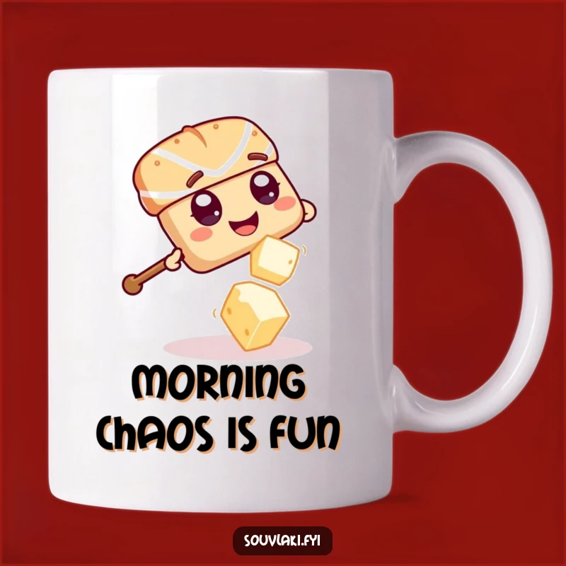 Funny Souvlaki Skewer Feta Dodge Mug - Giggling Chaos Funny Gift for Foodies