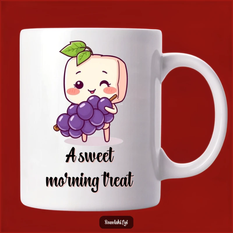 Funny Souvlaki Skewer Shy Grape Mug - Blushing Offer Funny Gift for Sweethearts