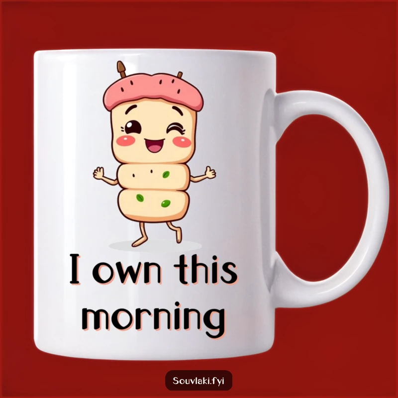 Funny Souvlaki Strut Mug: Proud Skewer Character, Perfect Humorous Gift