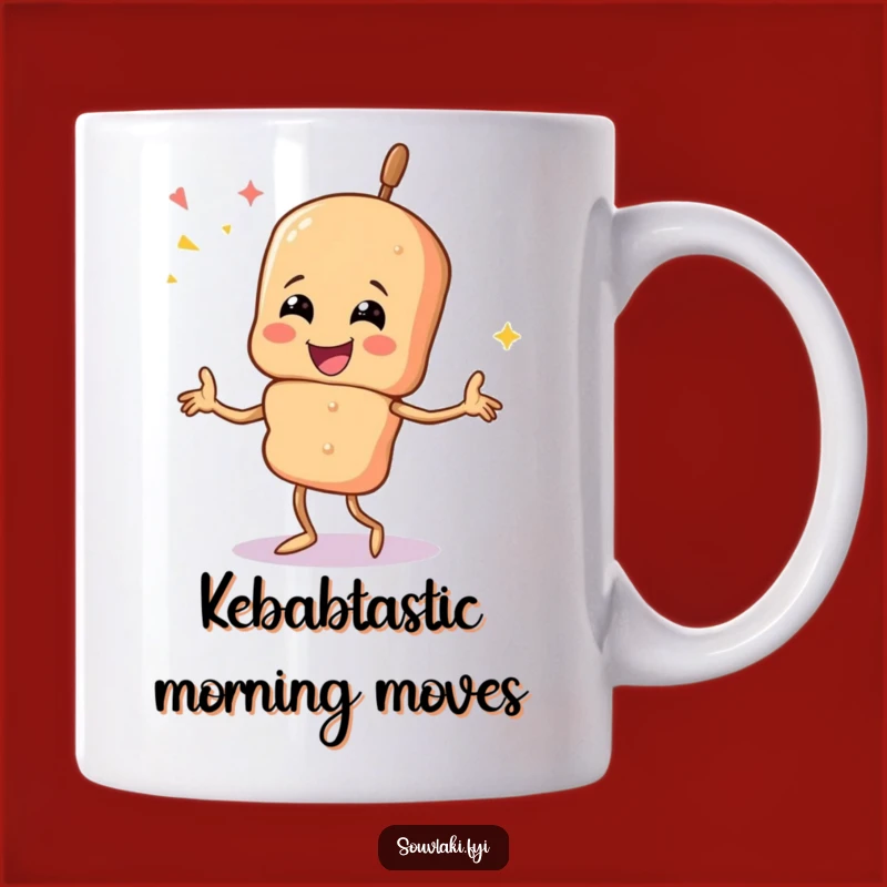 Funny Souvlaki Dance Mug: Joyful Skewer Character, Perfect Gift Idea