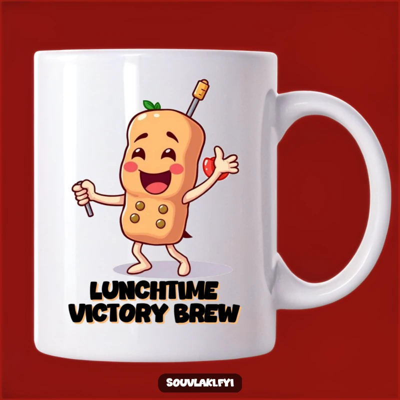 Funny Souvlaki Dance Mug - Proud Skewer Character, Perfect Funny Gift!