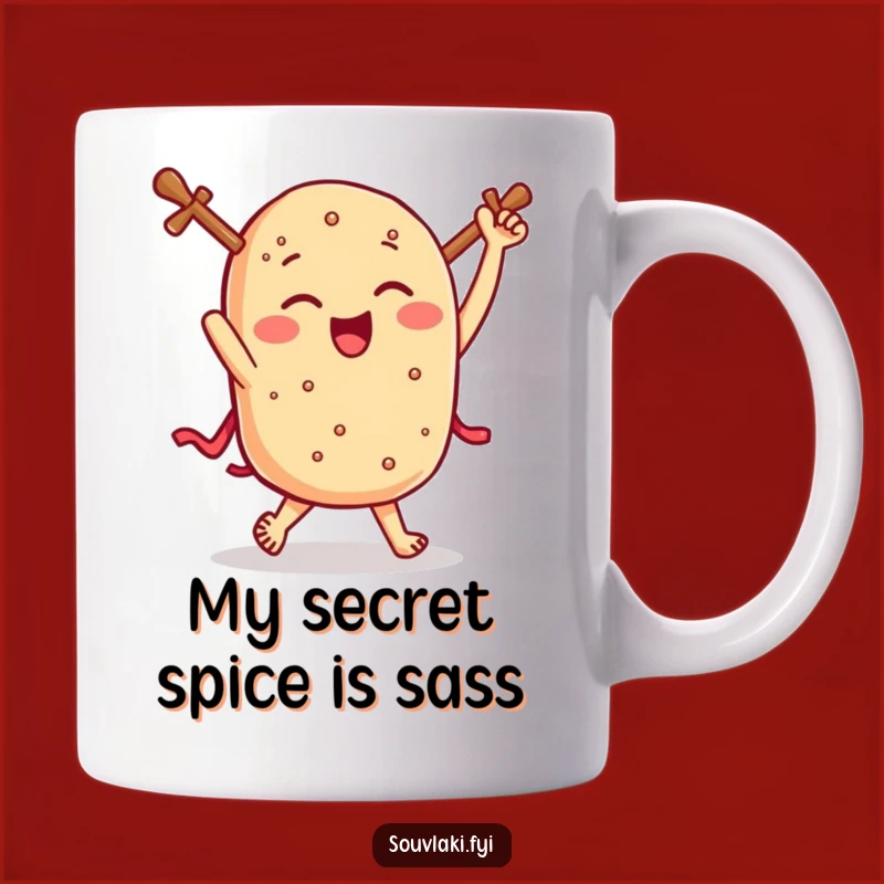 Funny Winking Souvlaki Jig Mug - A Hilarious Greek Food Gift for Foodies