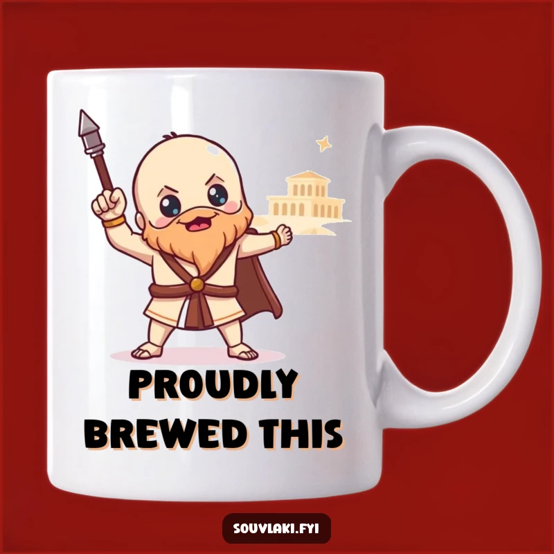 Funny Souvlaki Temple Mug - Heroic Greek Food Art, Perfect Gift for History Lovers