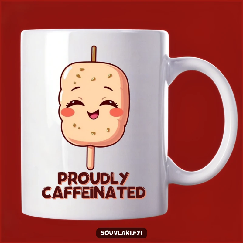 Funny Souvlaki Pride Mug - Beaming Skewer Character Gift
