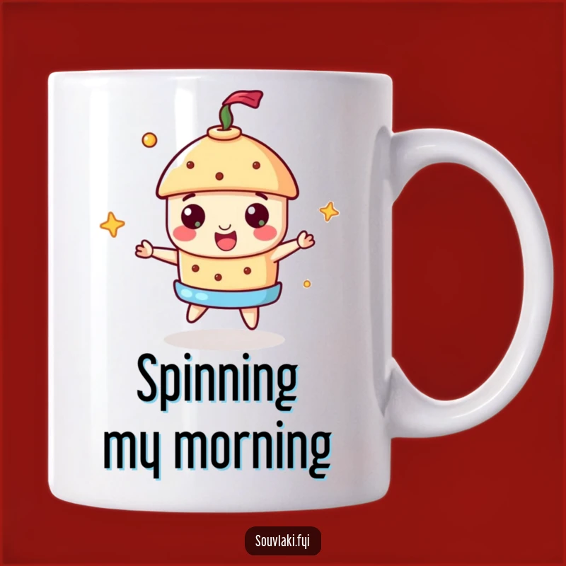 Funny Souvlaki Gyros Spinner Mug: A Chef's Humorous Gift for Foodies