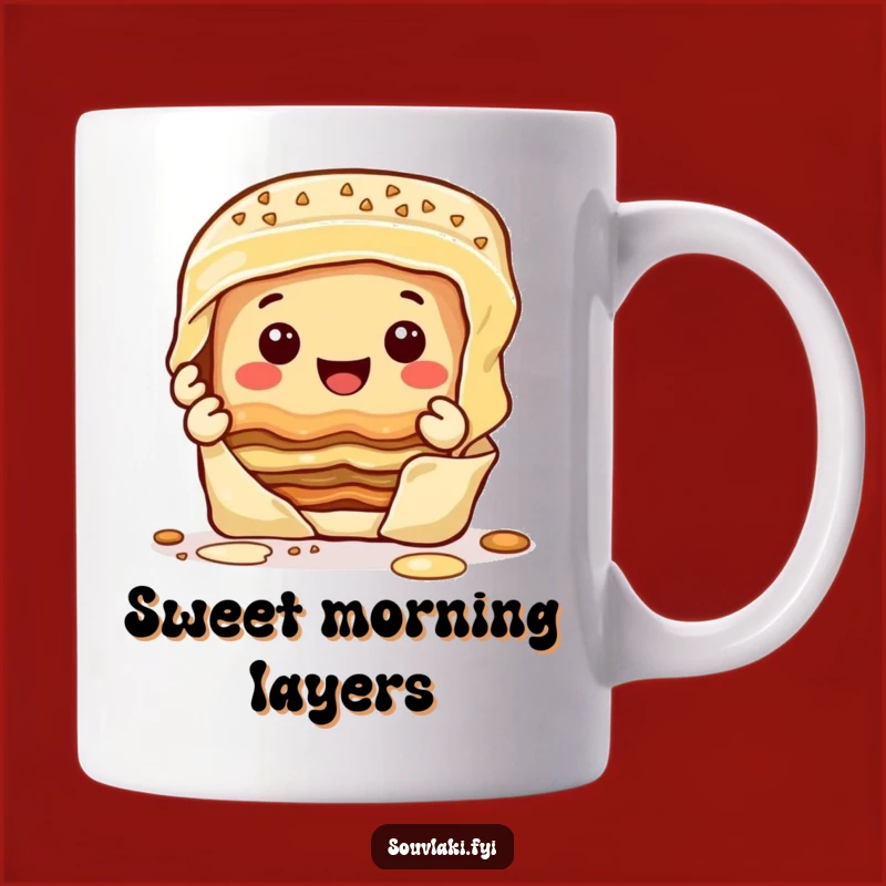 Funny Baklava Mug - Happy Layer Peeling, Sweet Treat Gift