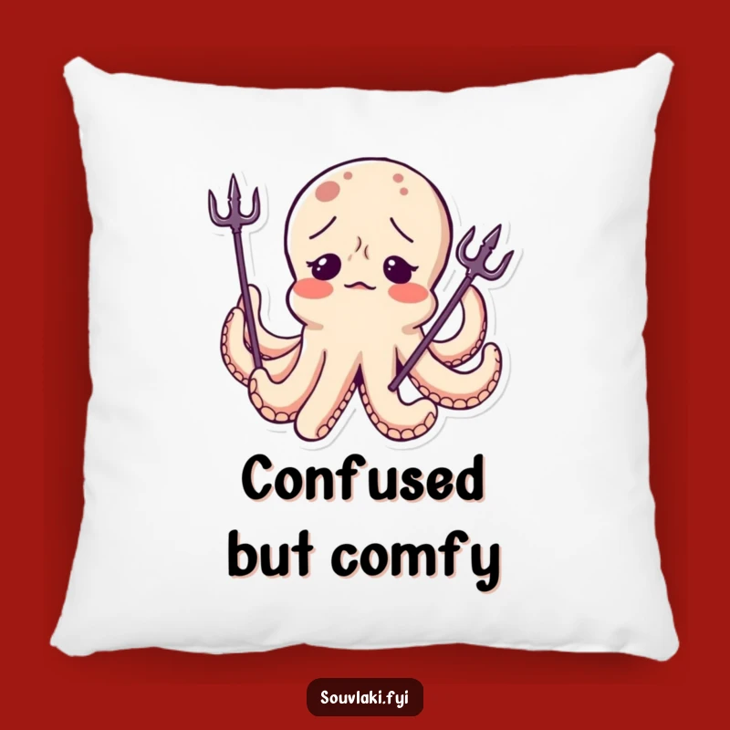 Funny Octopus Trident Pillow - Cozy Character Comfort, Perfect Funny Gift!