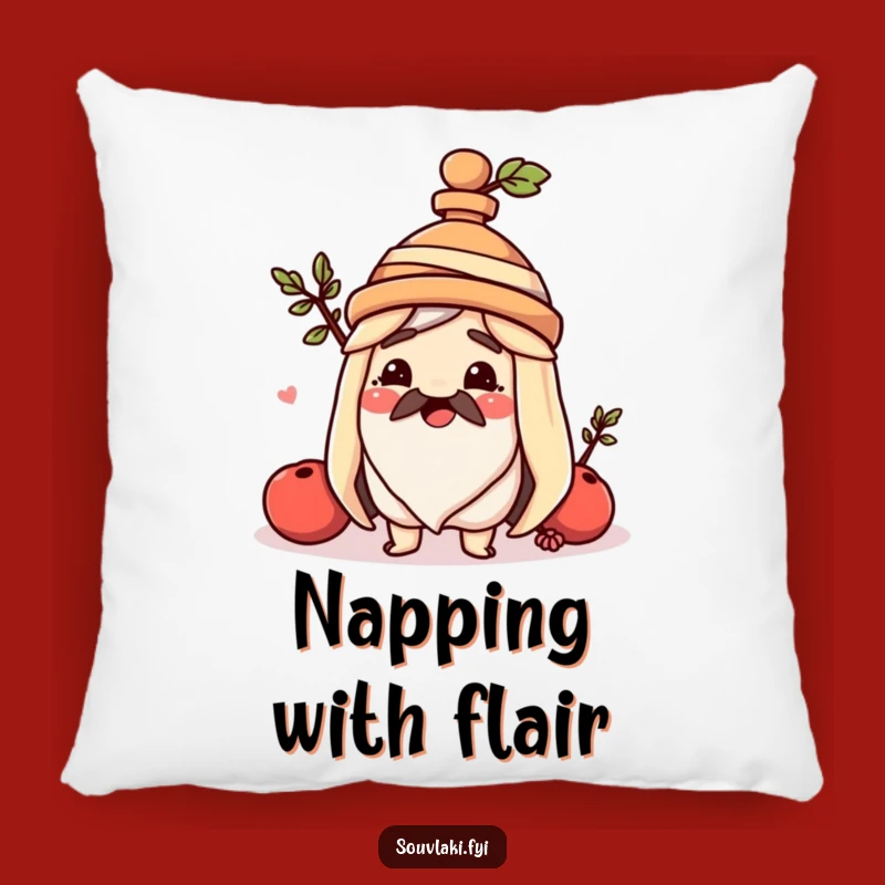 Cozy Souvlaki Amphora Hat Pillow: Adorable Greek Accent for Comfort