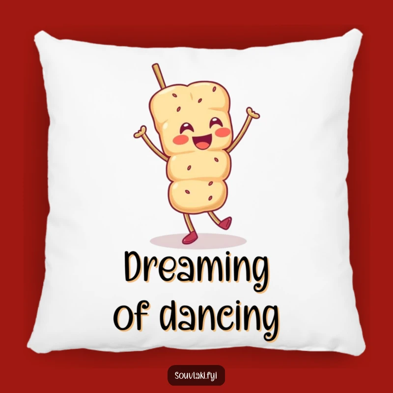 Funny Souvlaki Skewer Pillow: Cuddle Up with a Dancing Treat