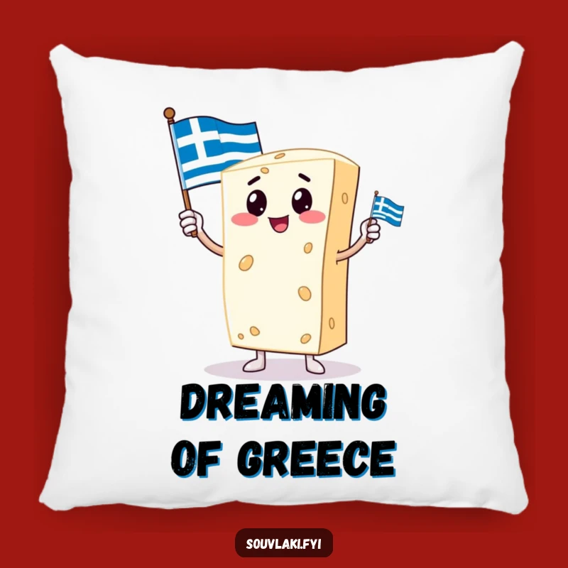 Funny Feta Cheese Pillow: Cuddle Up with Greek Comfort