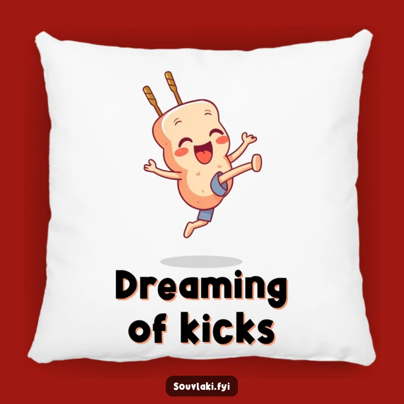 Funny Souvlaki Kick Pillow: Cuddle a High-Kicking Skewer