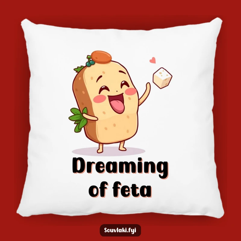 Funny Souvlaki Feta Toss Pillow - Cozy Comfort for Playful Moments