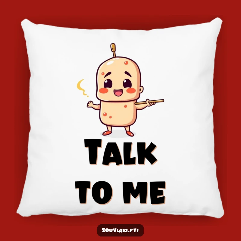 Funny Souvlaki Gesture Pillow: Comfy Skewer Expression, Perfect Humorous Accent