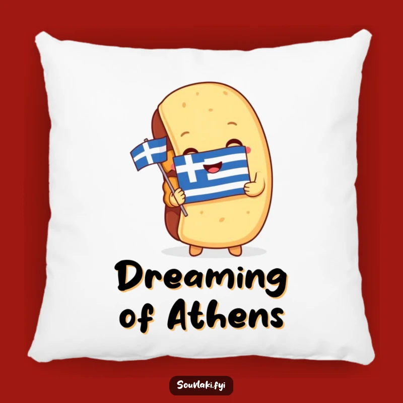 Funny Souvlaki Pillow - Cozy Comfort with a Touch of Greece