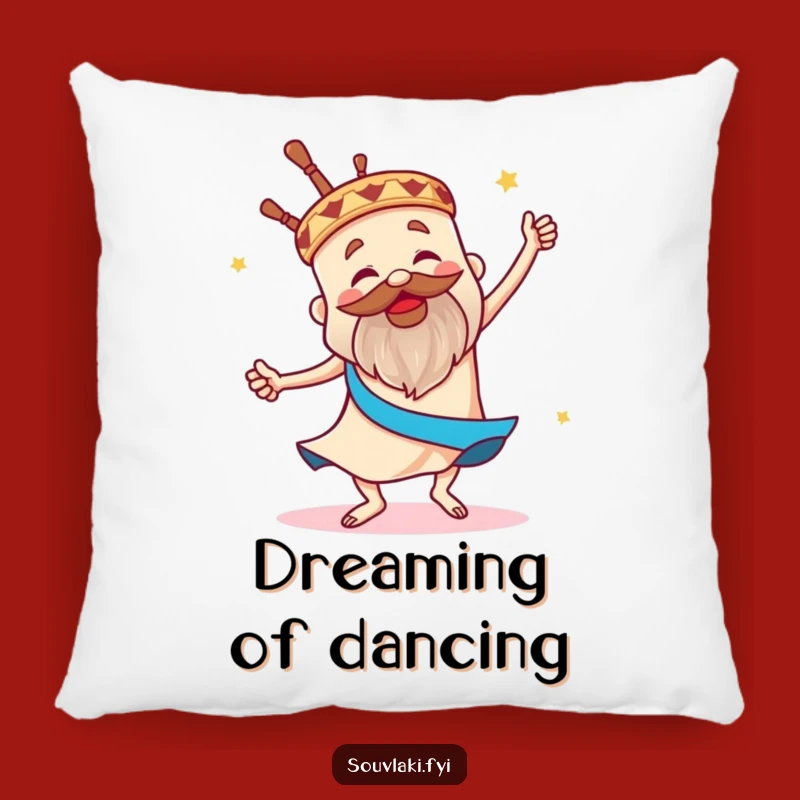 Funny Souvlaki Sirtaki Pillow - Cozy Comfort with Greek Dance