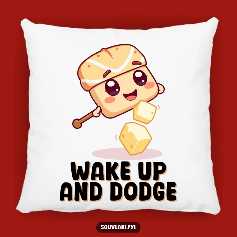 Funny Souvlaki Skewer Feta Fun Pillow - Giggling Comfort Funny Gift