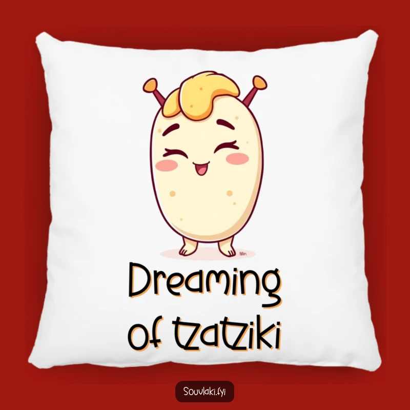 Funny Winking Souvlaki Pillow: Cozy Comfort with a Greek Twist