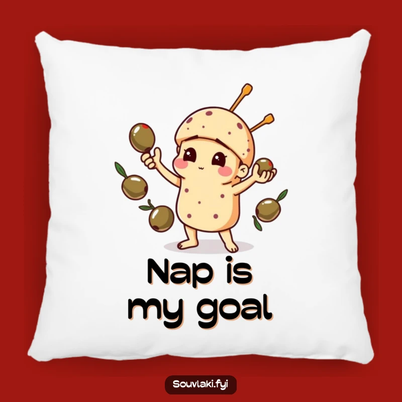 Funny Juggling Souvlaki Pillow: Cozy Comfort with Kitchen Chaos