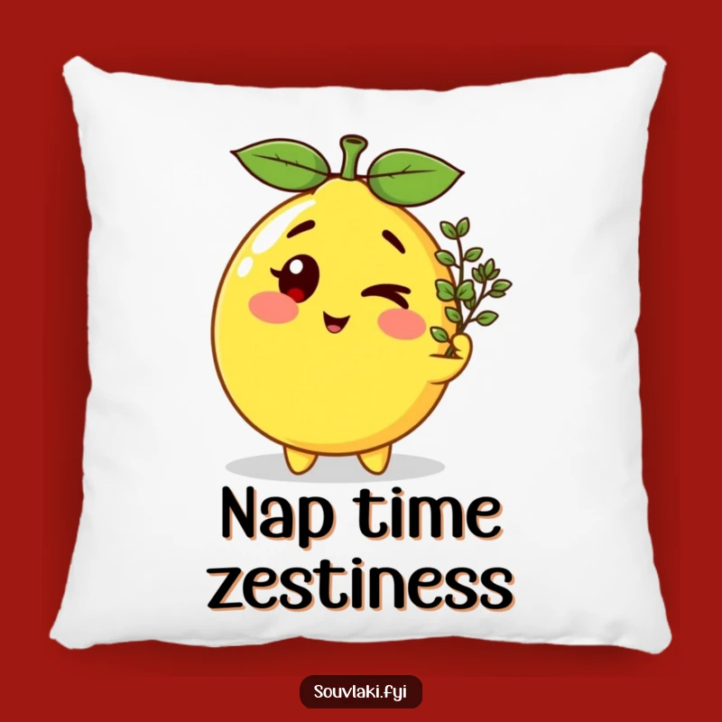 Funny Winking Lemon Pillow - Cute & Comfy Citrus Character Accent