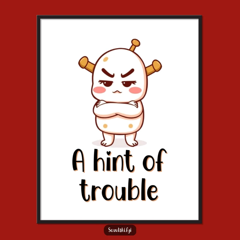 Funny Mischievous Souvlaki Digital Art: Instant Attitude for Your Walls