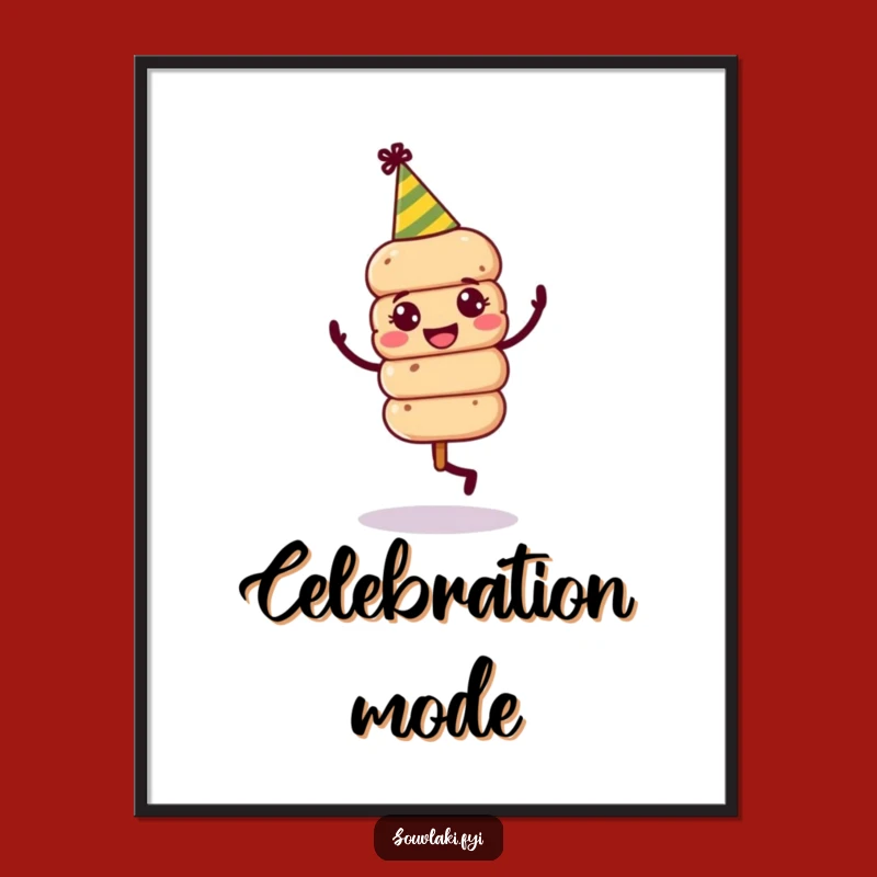 Funny Souvlaki Skewer Party Dance Digital Art - Festive Decor, Awesome Funny Gift