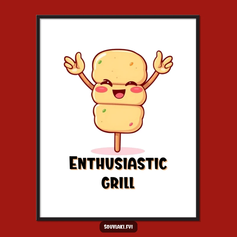 Digital Funny Winking Souvlaki Art - Instant BBQ Decor Gift