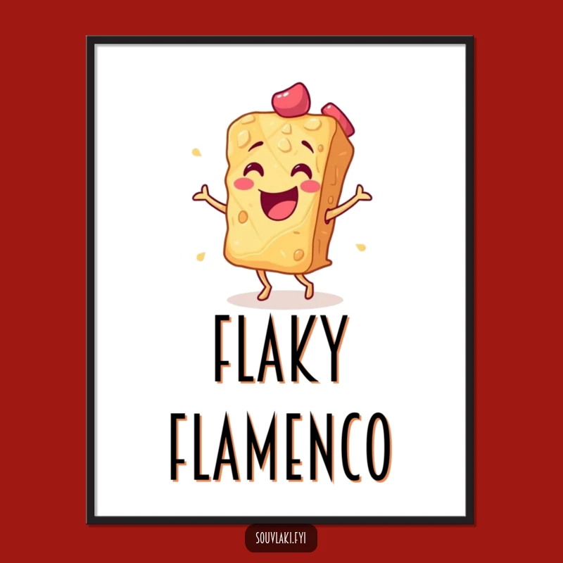 Digital Funny Baklava Flamenco Art - Instant Dessert Decor Gift