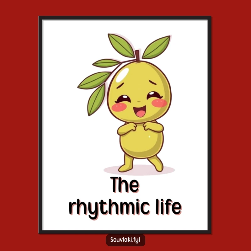 Funny Olive Digital Art: Giggling Character Silly Dance Print, Instant Humor!